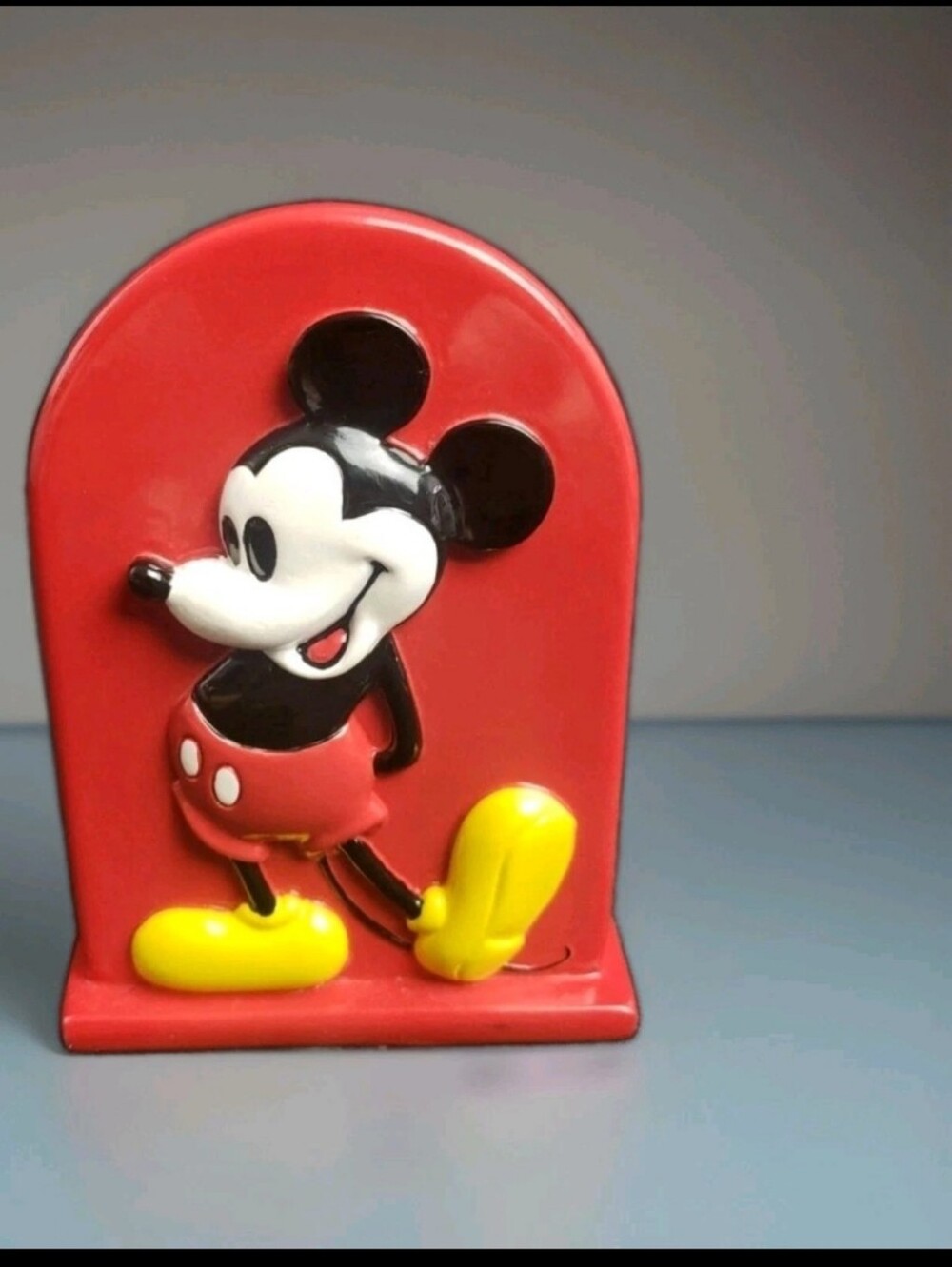 Vintage Retired Mickey Mouse Red Disney High Relief Toothbrush Holder